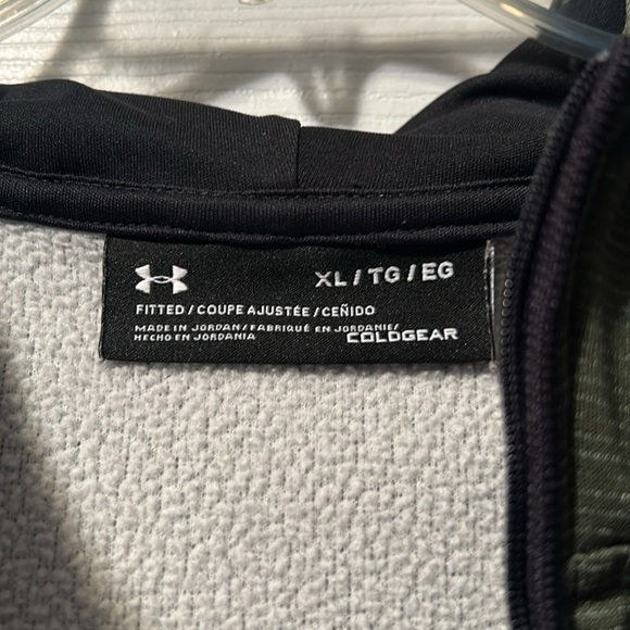 🦾Under Armour Cold Gear Men’s Pullover Sweatshirt Hoodie XL Dark Green - Picture 4 of 16